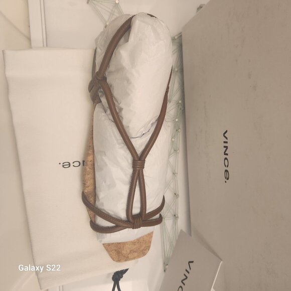 Vince "Hazen" Leather Sandals. Cognac/Dark Brown color. NIB. Size Various - Picture 6 of 11